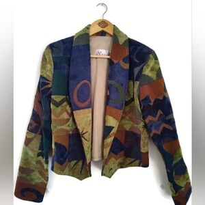 EXPOSE Chenille Tapestry Jacket Rich Colors Size Large